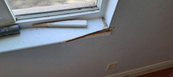 Damaged window seal