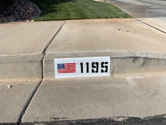 American flag curb painting.