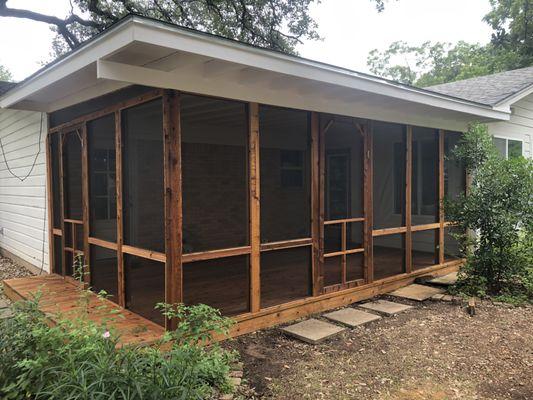 Screen covered patio