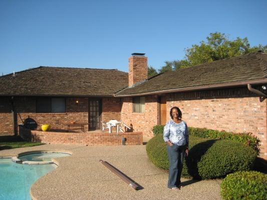 One Happy Homeowner Ready To Get Those Rotten Wood Shingles Taken OFF Desoto TX Certainteed Presidential