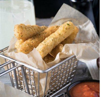 Mozzarella sticks goes well by itself or with the Caribbean favorite, jerk Chicken.