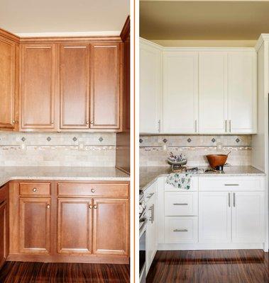 Before and after cabinet refacing in Pontiac, SC