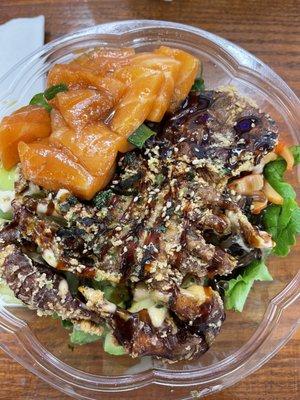 Spicy Salmon + Soft Shell Crab Poke Bowl