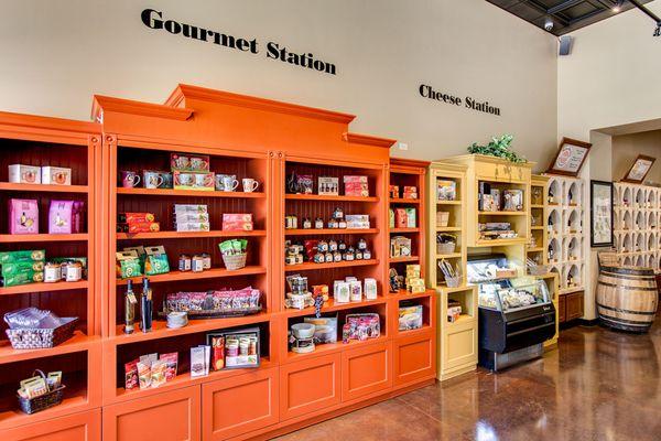 Our "Gourmet Station" has all the yummy dishes, spreads, crackers to pair with your wine selections.