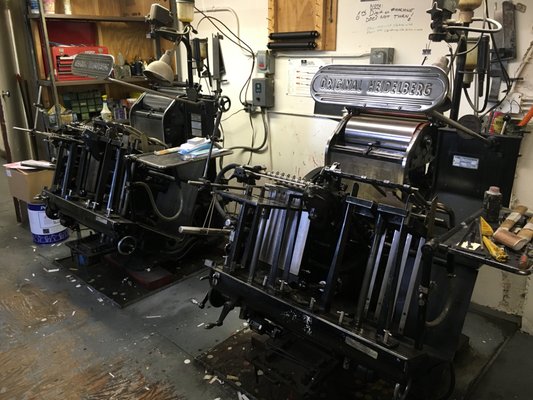 2 - 10x15 Heidelberg Windmill Letterpress