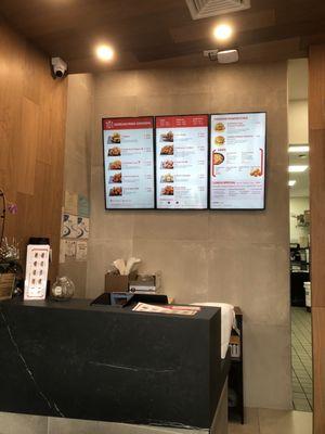 Counter with menu