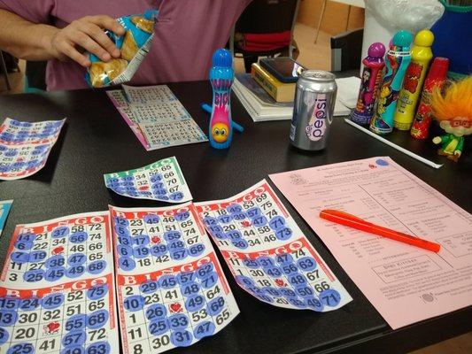 Basketball league cancelled because of a water main break ... so BINGO instead, it is! :-)