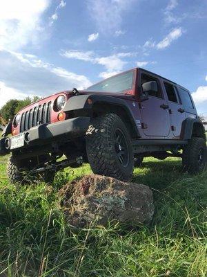 A lift kit done on a jeep by Big G