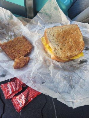 Sausage egg and cheese with hashbrown