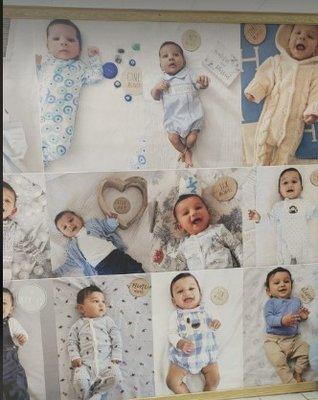 The collage of the birthday baby from birth to one years old