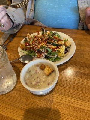 salad bar and corn beef and cabbage soup