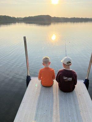 Brothers Fishing before sunset