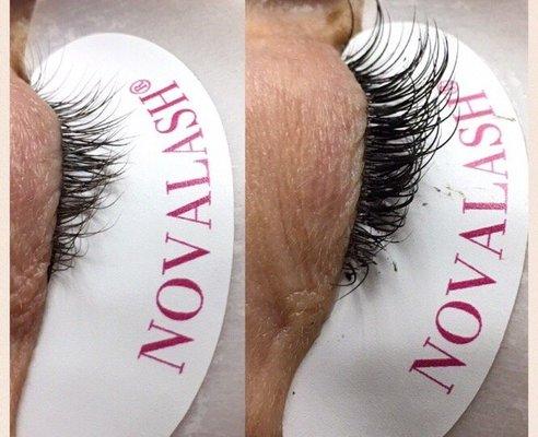 before and after eyelash extensions