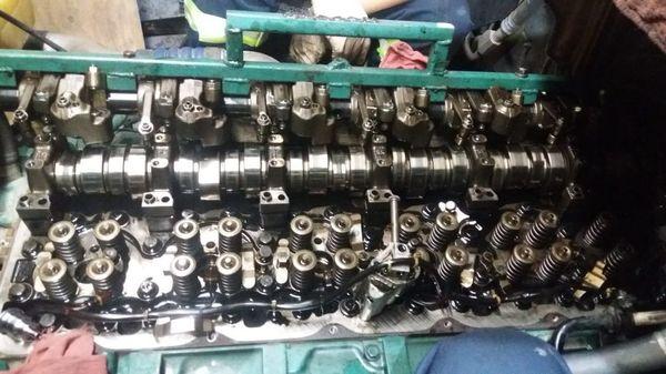 Removed and replaced injectors on a d13 Volvo engine