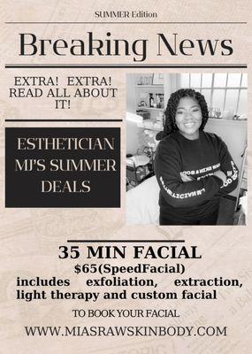 Need a quick maintenance facial?!? COME SEE ME TODAY for your 30 min speed facial!!