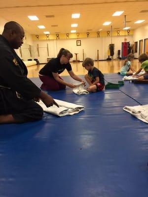 Uniform folding class - discipline in action.