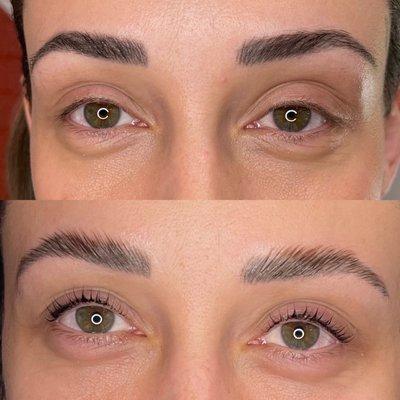 Lashlift with tint and brow lamination