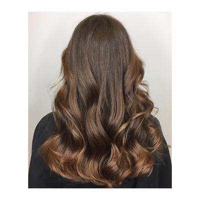 Caramel balayage by Morgan Newsome