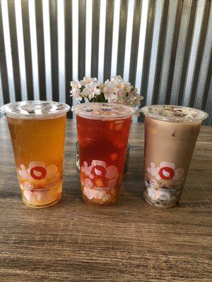 From left to right- No Name, Strawberry Lemonade, Lavender Milk Tea.