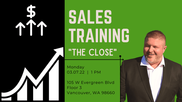 We offer In-Person Sales Trainings at our downtown office on Mondays! Reach out for more Information. 360.947.1575.