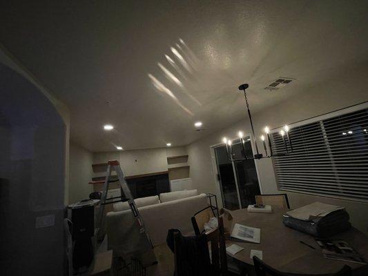 Recessed lighting & chandelier installation.