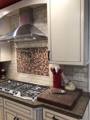 Recent backsplash project from the awesome team at Leveline Tile and Stone