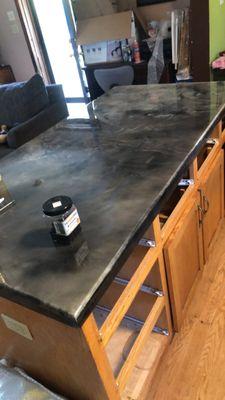 Custom epoxy countertop for the island