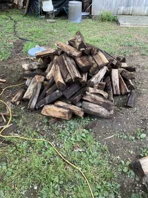 Here is a pile of unusable water-logged wood that the owner refused to replace. Being stored on their pavement MEANS NOTHING.