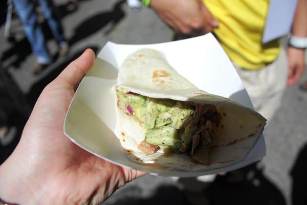 brisket & avocado taco