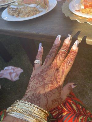 Left hand henna