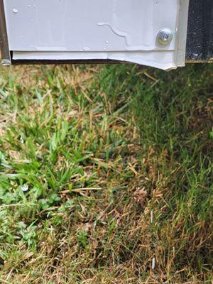 Left side of rear door. Metal was cut uneven and is razor sharp.