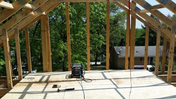 Framing out attic truss