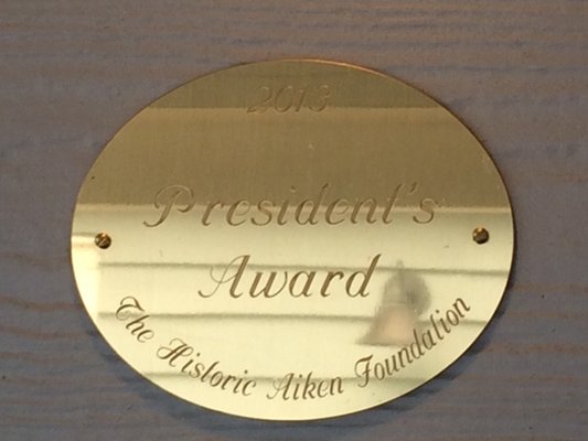 President's Award - Historic Aiken Foundation