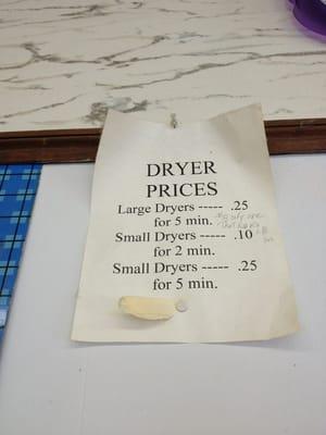 Obnoxious cost of dryers.