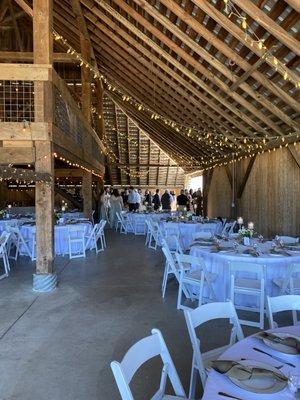 Inside barn