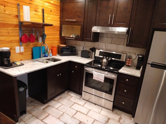 Here is a residential Airbnb kitchen we cleaned