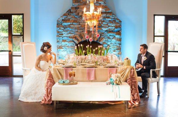 One of our wedding couples pose for a pre-ceremony photo shoot