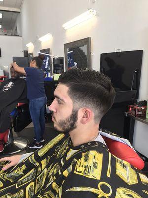 Side view of his fade