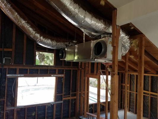 More in Walnut, CA.
Plenums installed, starting ductwork.