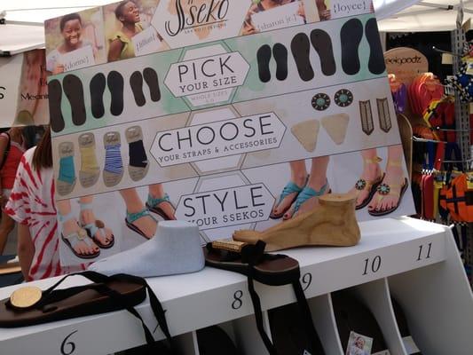 the Sseko sandals i bought that were on display at strawberry fest. read about them. support great cause & neat fashion, too!