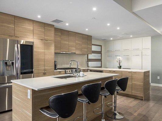 Large kitchen island for an open-floor plan feel.