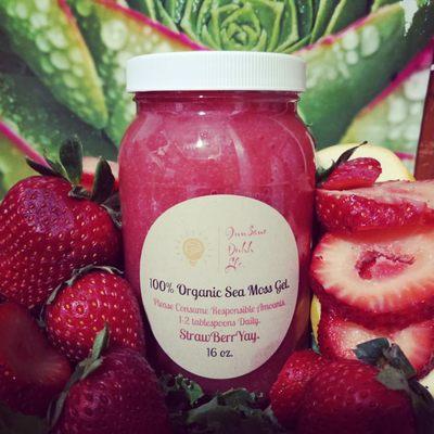 StrawBerrYay: Sea Moss Gel Infused with Organic Strawberries. Goes great with your MORNING Smoothies.