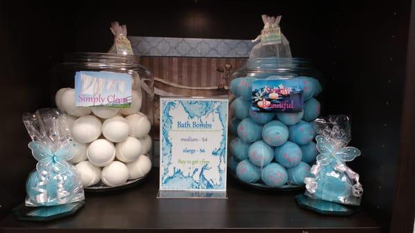 Medium bath bombs are $4 each. They have seasonal scents too. Their signature bath bomb smells wonderful.