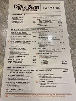 Coffee Bean's Eat Fit Menu -- the Eat Fit seal indicates the healthiest options!