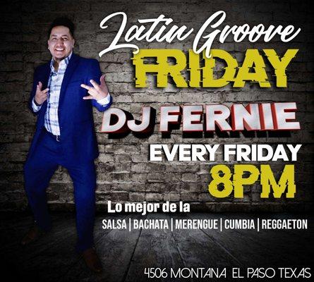 Latin Groove Friday's is Salsa night. Salsa Bachata Merengue Cumbias Reggaeton!