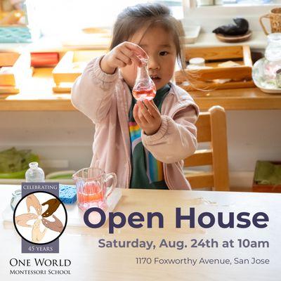 We invite you to join us on campus this Saturday, August 28th from 10-12 as we open our classrooms!