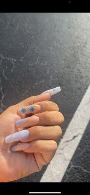 Blue acrylic nails