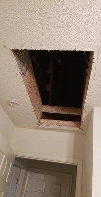 This is the way this company left the ceiling of an 11 year old child's bedroom!