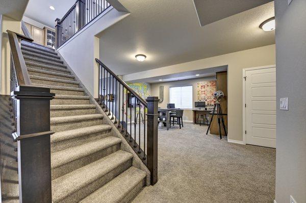 Cordera model home finished basement