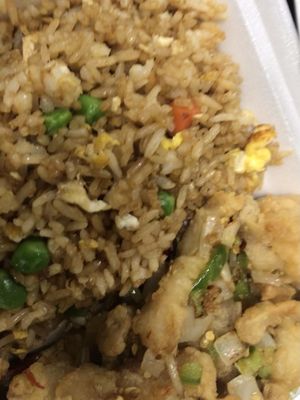 Salt n pepper chicken w fried rice so yum